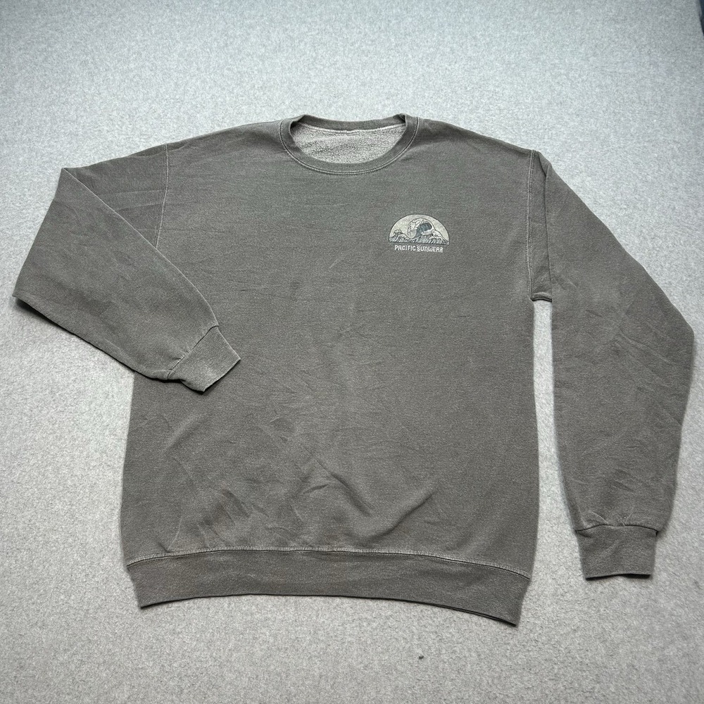 Pacific Sunwear Surfing Pullover Sweatshirt Faded‎ Boxy Fit Size L